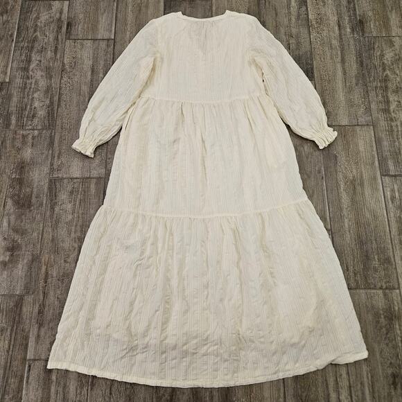 Able Dress Womens Size S Jane Maxi Local Global Antique Yellow White Tiered - Picture 9 of 14